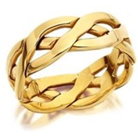 9ct Gold Weave Wedding Ring - 8mm - R4223-U