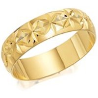9ct Gold Diamond Cut Wedding Ring - 6mm - R4248-S
