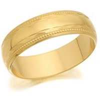 9ct Gold Beaded Edge Wedding Ring - 5mm - R4258-N