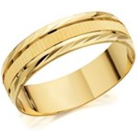 9ct Gold Diamond Cut Wedding Ring - 6mm - R4305-Y