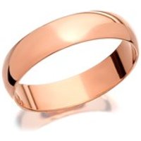 9ct Rose Gold Heavyweight D Shaped Wedding Ring - 4mm - R5424-Q