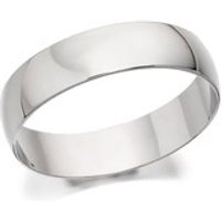 9ct White Gold D Shaped Wedding Ring - 5mm - R5511-T