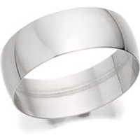 9ct White Gold D Shaped Wedding Ring - 7mm - R5517-U