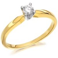9ct Gold Diamond Solitaire Ring - 15pts - AGI Certificated - D5015-L