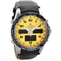 Accurist 7041 Yellow Dual Display Black Leather Strap Watch - EXCLUSIVE - W1854