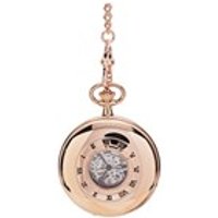 Jean Pierre G255 Rose Gold Plated Half Hunter Pocket Watch And Chain - W2202