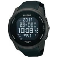 Pulsar PQ2011X1 Black Ion Plated LCD Digital Watch - W4230