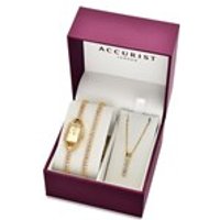 Accurist 8002G Gold Plated Watch, Pendant And Bracelet Gift Set - W7111