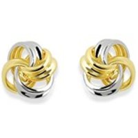9ct Gold Two Colour Knot Stud Earrings - 6mm - G0413