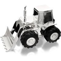Silver Plated Digger Tractor Money Box - P7625