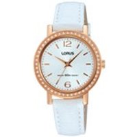 Lorus RG202JX9 Rose Gold Plated White Leather Strap Watch - W5821