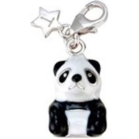 Tingle SCH84 Silver Enamel Panda Karab Clasp Charm - F8014