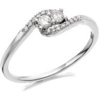 U&Me 9ct White Gold Diamond Crossover Ring - 20pts - EXCLUSIVE - D6913-J