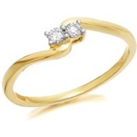 U&Me 9ct Gold Diamond Twist Ring - 10pts - EXCLUSIVE - D6933-L