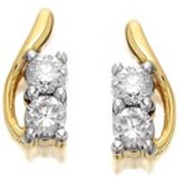 U&Me 9ct Gold Diamond Curl Earrings - 20pts Per Pair - EXCLUSIVE - D6941