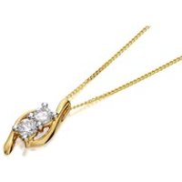 U&Me 9ct Gold Diamond Curl Pendant And Chain - 20pts - EXCLUSIVE - D6946