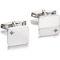 Sterling Silver Diamond Set Cufflinks - A4719