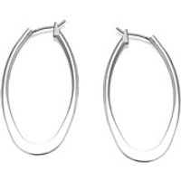 Anne Klein Silver Tone Ellipse Hoop Earrings - J7807