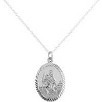 Silver Oval St. Christopher Chain - 20mm - F4542
