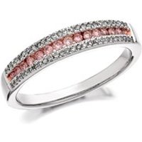 9ct White Gold One In A Million Pink Diamond Band Ring - 1/3ct - D7875-S