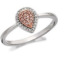 9ct White Gold One In A Million Pink And White Diamond Cluster Ring - 10pts - D7881-S
