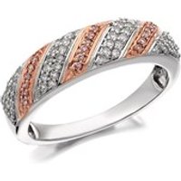 9ct White Gold One In A Million Pink And White Diamond Band Ring - 1/4ct - D7882-S