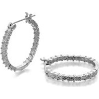 My Diamonds Silver Diamond Hoop Earrings - D9075