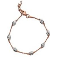 Briolette Silver And Rose Plated Diamond Cut Bracelet - J7718