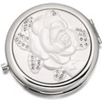 Vanity Fair White Rose Crystal Double Compact Mirror - P6699