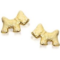 9ct Gold Scottie Dog Stud Earrings - 9mm - G0307
