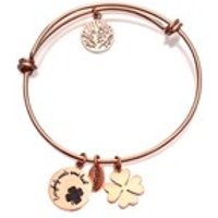 Coco88 Celestial Rose Gold Plated Clover Bangle - J7613