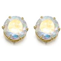 9ct Gold Rainbow Cubic Zirconia Andralok Earrings - 6mm - G3901