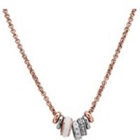 Fossil JF01122998 Classic Rose Tone White Rondel Necklace - J4918