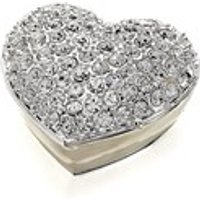 Sophia Silver Plated Crystal Set Heart Trinket Box - P6004