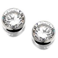 9ct White Gold Cubic Zirconia Solitaire Earrings - 5mm - G3238