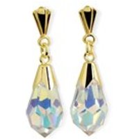 9ct Gold Crystal Andralok Drop Earrings - 20mm Drop - G3910