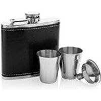 Stainless Steel 5oz Captive Top Hip Flask, Two Snifter Cups And Funnel Gift Set - A3194