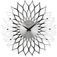 London Clock Silver Finish Flower Wall Clock - C5760
