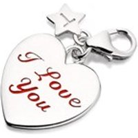 Tingle SCH237 Silver I Love You Heart Karab Clasp Charm - F8049