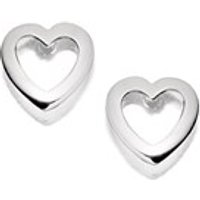 Silver Cut Out Heart Andralok Earrings - 7mm - F9901