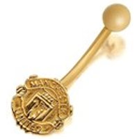 9ct Gold Manchester United Belly Bar - 15mm - J2199