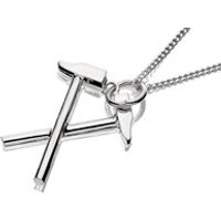 Sterling Silver West Ham FC Crossed Hammers Pendant And Chain - J2507