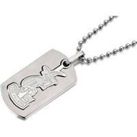 Stainless Steel Aston Villa FC Crest Double Dog Tag And Ball Chain - J2968