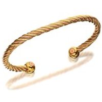 Copper And Brass Two Tone Magnetic Torc Bracelet - J8766