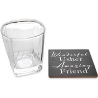 Amore Usher Whiskey Glass And Coaster - P7125