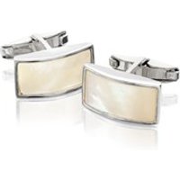 Sterling Silver Mother Of Pearl Rectangular Cufflinks - A4746