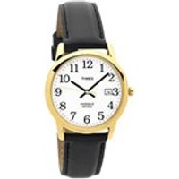 Timex T2H291 Classic Gold Plated Black Leather Strap Indiglo Watch - W0413