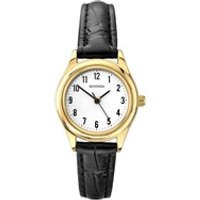 Sekonda 4493 Gold Plated Black Strap Watch - W3242