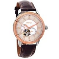 Fiyta WGA8170.MWR Two Tone Automatic Brown Leather Strap Watch - W4949