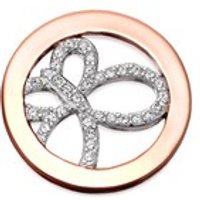Quions QMOA-10M-R Butterfly To Catch Rose Gold Plated Swarovski Crystal Coin - Medium - J75121